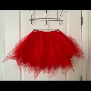 Red tulle skirt